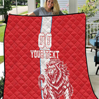 Custom Luxembourg Football Quilt Les Lions Rouges - Wonder Print Shop