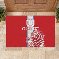 Custom Luxembourg Football Rubber Doormat Les Lions Rouges - Wonder Print Shop