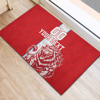 Custom Luxembourg Football Rubber Doormat Les Lions Rouges - Wonder Print Shop