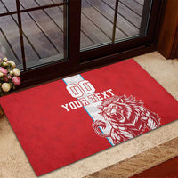 Custom Luxembourg Football Rubber Doormat Les Lions Rouges - Wonder Print Shop