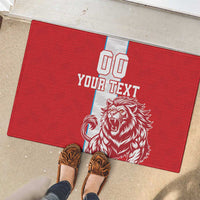 Custom Luxembourg Football Rubber Doormat Les Lions Rouges - Wonder Print Shop
