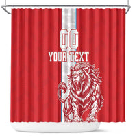 Custom Luxembourg Football Shower Curtain Les Lions Rouges