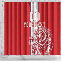 Custom Luxembourg Football Shower Curtain Les Lions Rouges