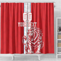 Custom Luxembourg Football Shower Curtain Les Lions Rouges