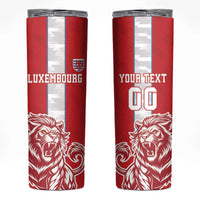 Custom Luxembourg Football Skinny Tumbler Les Lions Rouges - Wonder Print Shop