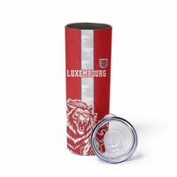 Custom Luxembourg Football Skinny Tumbler Les Lions Rouges - Wonder Print Shop