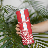 Custom Luxembourg Football Skinny Tumbler Les Lions Rouges - Wonder Print Shop