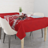 Custom Luxembourg Football Tablecloth Les Lions Rouges - Wonder Print Shop