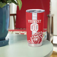 Custom Luxembourg Football Tumbler Cup Les Lions Rouges - Wonder Print Shop