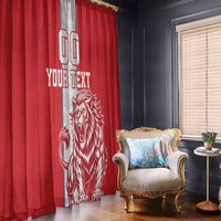 Custom Luxembourg Football Window Curtain Les Lions Rouges - Wonder Print Shop