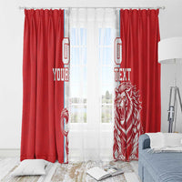 Custom Luxembourg Football Window Curtain Les Lions Rouges - Wonder Print Shop