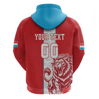 Custom Luxembourg Football Zip Hoodie Les Lions Rouges - Wonder Print Shop