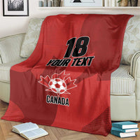 Canada Soccer Maple Leaf Custom Blanket Sporty Style - Wonder Print Shop