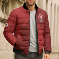 Canada Soccer Maple Leaf Custom Bomber Puffer Jacket Sporty Style - Wonder Print Shop
