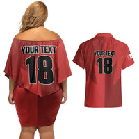 Canada Soccer Maple Leaf Custom Couples Matching Off Shoulder Short Dress and Hawaiian Shirt Sporty Style - Wonder Print Shop