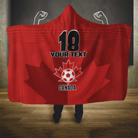 Canada Soccer Maple Leaf Custom Hooded Blanket Sporty Style - Wonder Print Shop