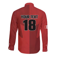 Canada Soccer Maple Leaf Custom Long Sleeve Button Shirt Sporty Style - Wonder Print Shop