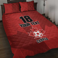 Canada Soccer Maple Leaf Custom Quilt Bed Set Sporty Style - Wonder Print Shop