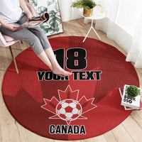 Canada Soccer Maple Leaf Custom Round Carpet Sporty Style - Wonder Print Shop