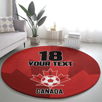 Canada Soccer Maple Leaf Custom Round Carpet Sporty Style - Wonder Print Shop