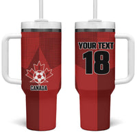 Canada Soccer Maple Leaf Custom Tumbler With Handle Sporty Style - Wonder Print Shop
