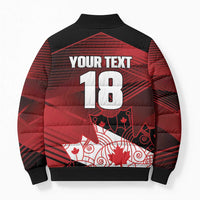 Custom Canada Soccer Bomber Puffer Jacket Les Rouges Maple Leaf - Wonder Print Shop