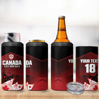 Custom Canada Soccer 4 in 1 Can Cooler Tumbler Les Rouges Maple Leaf - Wonder Print Shop