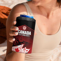 Custom Canada Soccer 4 in 1 Can Cooler Tumbler Les Rouges Maple Leaf - Wonder Print Shop
