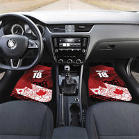 Custom Canada Soccer Car Mats Les Rouges Maple Leaf - Wonder Print Shop