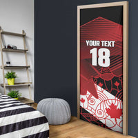 Custom Canada Soccer Door Cover Les Rouges Maple Leaf - Wonder Print Shop