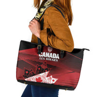 Canada Soccer Leather Tote Bag Les Rouges Maple Leaf - Wonder Print Shop