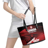 Canada Soccer Leather Tote Bag Les Rouges Maple Leaf - Wonder Print Shop