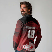 Custom Canada Soccer Long Sleeve Polo Shirt Les Rouges Maple Leaf - Wonder Print Shop