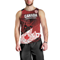Custom Canada Soccer Men Tank Top Les Rouges Maple Leaf - Wonder Print Shop