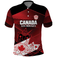 Custom Canada Soccer Polo Shirt Les Rouges Maple Leaf - Wonder Print Shop