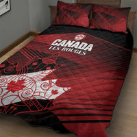 Canada Soccer Quilt Bed Set Les Rouges Maple Leaf - Wonder Print Shop