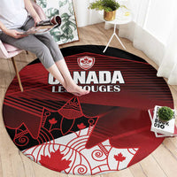 Canada Soccer Round Carpet Les Rouges Maple Leaf - Wonder Print Shop