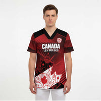 Custom Canada Soccer Scrub Top Les Rouges Maple Leaf - Wonder Print Shop