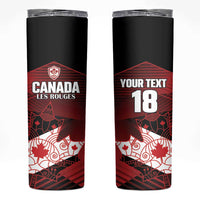 Custom Canada Soccer Skinny Tumbler Les Rouges Maple Leaf - Wonder Print Shop