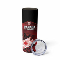 Custom Canada Soccer Skinny Tumbler Les Rouges Maple Leaf - Wonder Print Shop