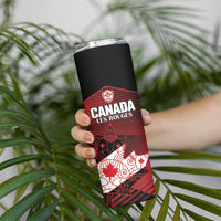 Custom Canada Soccer Skinny Tumbler Les Rouges Maple Leaf - Wonder Print Shop