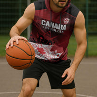 Custom Canada Soccer Sleeveless Hoodie Les Rouges Maple Leaf - Wonder Print Shop