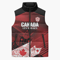 Custom Canada Soccer Sleeveless Puffer Jacket Les Rouges Maple Leaf - Wonder Print Shop