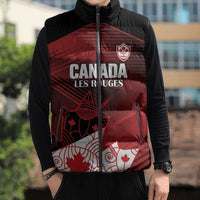 Custom Canada Soccer Sleeveless Puffer Jacket Les Rouges Maple Leaf - Wonder Print Shop