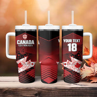 Custom Canada Soccer Tumbler With Handle Les Rouges Maple Leaf - Wonder Print Shop