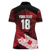 Custom Canada Soccer Women Polo Shirt Les Rouges Maple Leaf - Wonder Print Shop