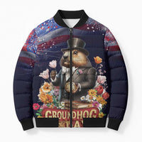 Groundhog Day Gentleman Bomber Puffer Jacket Same Day Again - Wonder Print Shop