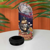 Groundhog Day Gentleman 4 in 1 Can Cooler Tumbler Same Day Again - Wonder Print Shop