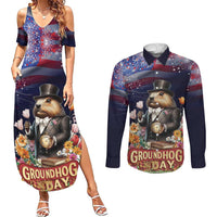 Groundhog Day Gentleman Couples Matching Summer Maxi Dress and Long Sleeve Button Shirt Same Day Again - Wonder Print Shop