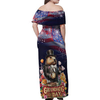Groundhog Day Gentleman Family Matching Off Shoulder Maxi Dress and Hawaiian Shirt Same Day Again - Wonder Print Shop